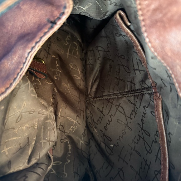 Fossil Two-Tone Leather Hobo Bag Y2K - Picture 9 of 10